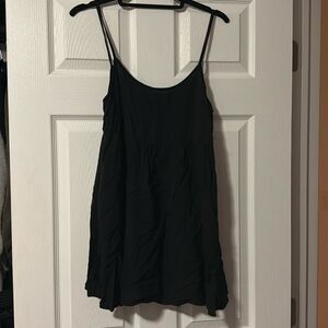 Mini Skater Dress - Black Spaghetti Strap American Apparel Original - Size XS